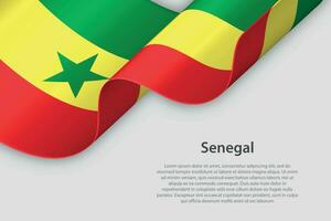 3d ribbon with national flag Senegal isolated on white background vector