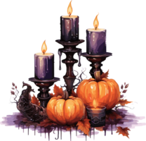 Watercolor Halloween Clipart Illustration, Created With Generative AI Technology png