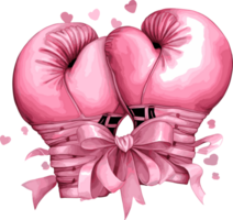 aquarelle boxe gant, Sein cancer conscience clipart illustration, établi avec génératif ai La technologie png
