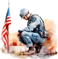 Watercolor Veterans Day Clipart Illustration, Created With Generative AI Technology png