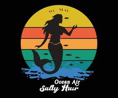 ocean air salty hair vector