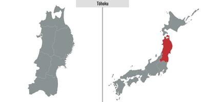 map region of Japan vector