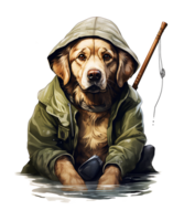 pescar perro png archivo blanco antecedentes. utilizar para camisetas, tazas, pegatinas, tarjetas, etc.