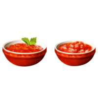 Set of bowl tomatoes sauce ai generative png