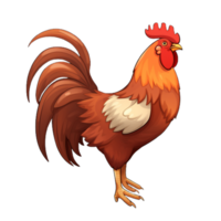 Gallo pollo cartone animato stile ai generativo png