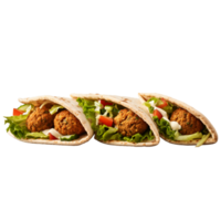 Authentic fresh falafel balls inside with pita bread ai generative png