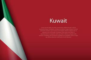 national flag Kuwait isolated on background with copyspace vector