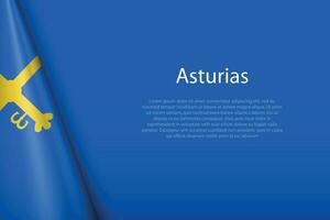 flag Asturias, community of Spain, isolated on background with copyspace vector