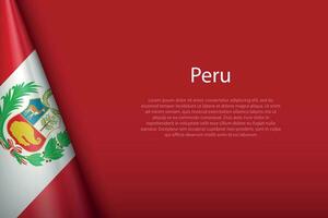 national flag Peru isolated on background with copyspace vector