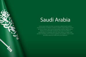 national flag Saudi Arabia isolated on background with copyspace vector