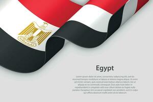 3d ribbon with national flag Egypt isolated on white background vector