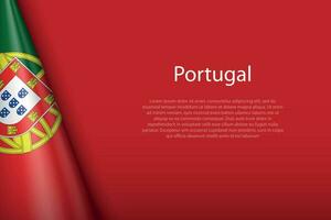 national flag Portugal isolated on background with copyspace vector