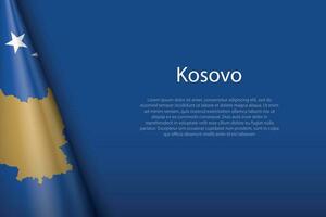 national flag Kosovo isolated on background with copyspace vector