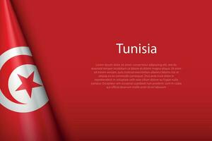 national flag Tunisia isolated on background with copyspace vector