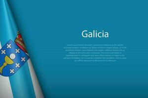 flag Galicia, community of Spain, isolated on background with copyspace vector