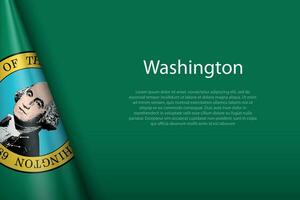 bandera Washington, estado de unido estados, aislado en antecedentes con copyspace vector