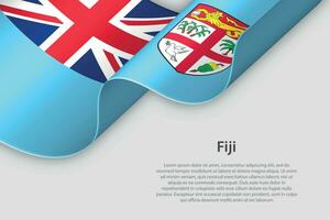 3d cinta con nacional bandera Fiji aislado en blanco antecedentes vector