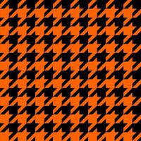 Shinori seamless fabric with goose foot pattern. Clothes background. Houndstooth geometric,Glen check  vector,Orange on black background for Halloween. wrapping,wallpaper,design. vector