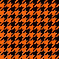 Shinori seamless fabric with goose foot pattern. Clothes background. Houndstooth geometric,Glen check  vector,Orange on black background for Halloween. wrapping,wallpaper,design. vector