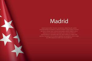 flag Madrid, community of Spain, isolated on background with copyspace vector