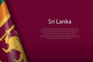 national flag Sri Lanka isolated on background with copyspace vector