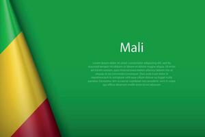 national flag Mali isolated on background with copyspace vector