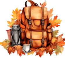 acuarela bolsa, otoño otoño clipart ilustración, creado con generativo ai tecnología png