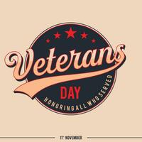 Veterans Day background retro style template background vector