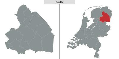 map region of Netherlands vector