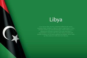 national flag Libya isolated on background with copyspace vector