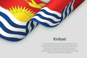 3d ribbon with national flag Kiribati isolated on white background vector