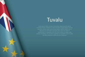 national flag Tuvalu isolated on background with copyspace vector