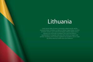 national flag Lithuania isolated on background with copyspace vector