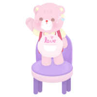 Teddy Bear standing on a chair png