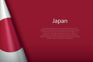 national flag Japan isolated on background with copyspace vector