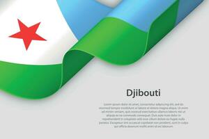 3d cinta con nacional bandera djibouti aislado en blanco antecedentes vector