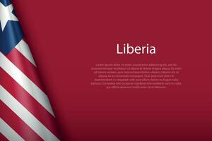 national flag Liberia isolated on background with copyspace vector