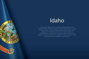 flag Idaho, state of United States, isolated on background with copyspace vector