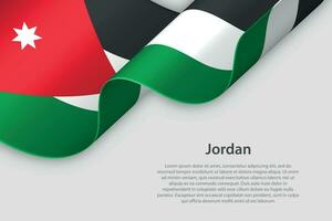 3d ribbon with national flag Jordan isolated on white background vector