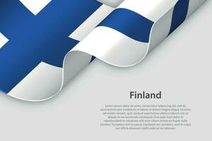 3d ribbon with national flag Finland isolated on white background vector