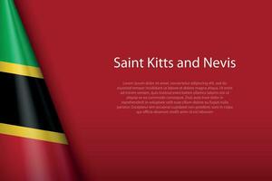 national flag Saint Kitts and Nevis isolated on background with copyspace vector