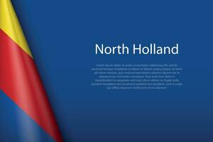 flag North Holland, state of Netherlands, isolated on background with copyspace vector