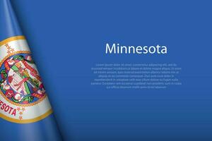 flag Minnesota, state of United States, isolated on background with copyspace vector