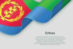 3d cinta con nacional bandera eritrea aislado en blanco antecedentes vector