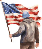 Watercolor Veterans Day Clipart Illustration, Created With Generative AI Technology png