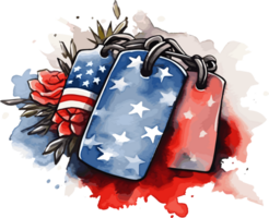 Watercolor Veterans Day Clipart Illustration, Created With Generative AI Technology png