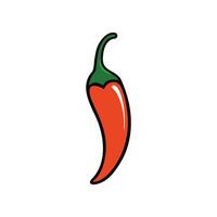 Chili pepper flat vector material design isolated on white