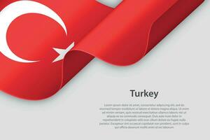 3d cinta con nacional bandera Turquía aislado en blanco antecedentes vector