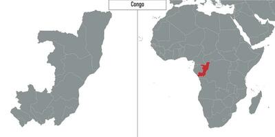 map of Congo and location on Africa map vector