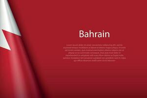 national flag Bahrain isolated on background with copyspace vector